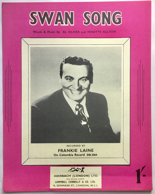 Frankie Laine Swan Song Original Mint NOS Sheet Music 1953