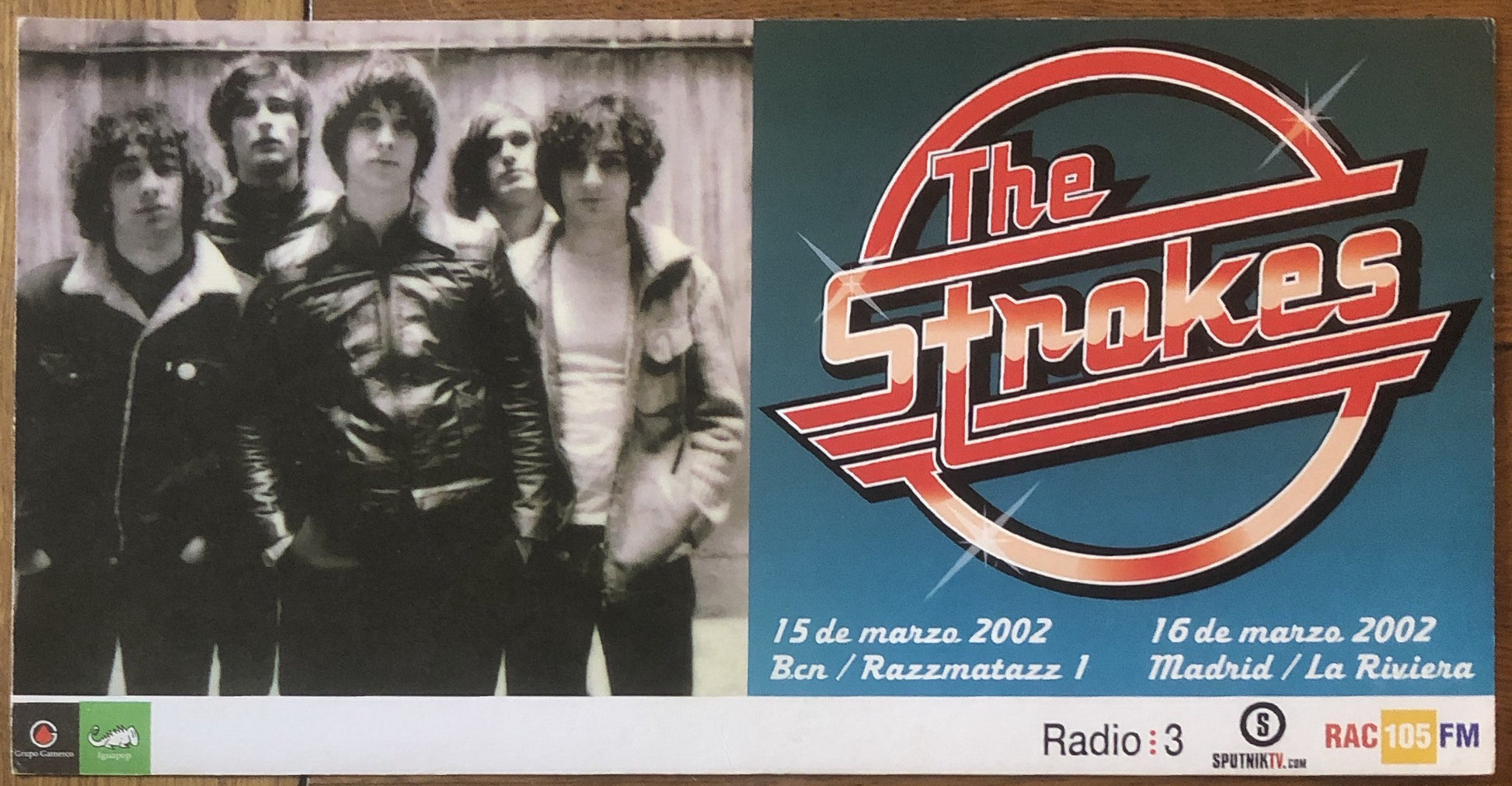 Strokes Original Concert Tour Gig Poster Razzmatazz Barcelona & La Riviera Madrid 15th & 16th Mar 2002