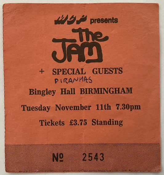 Jam Original Used Concert Ticket Bingley Hall Birmingham 11th Nov 1980