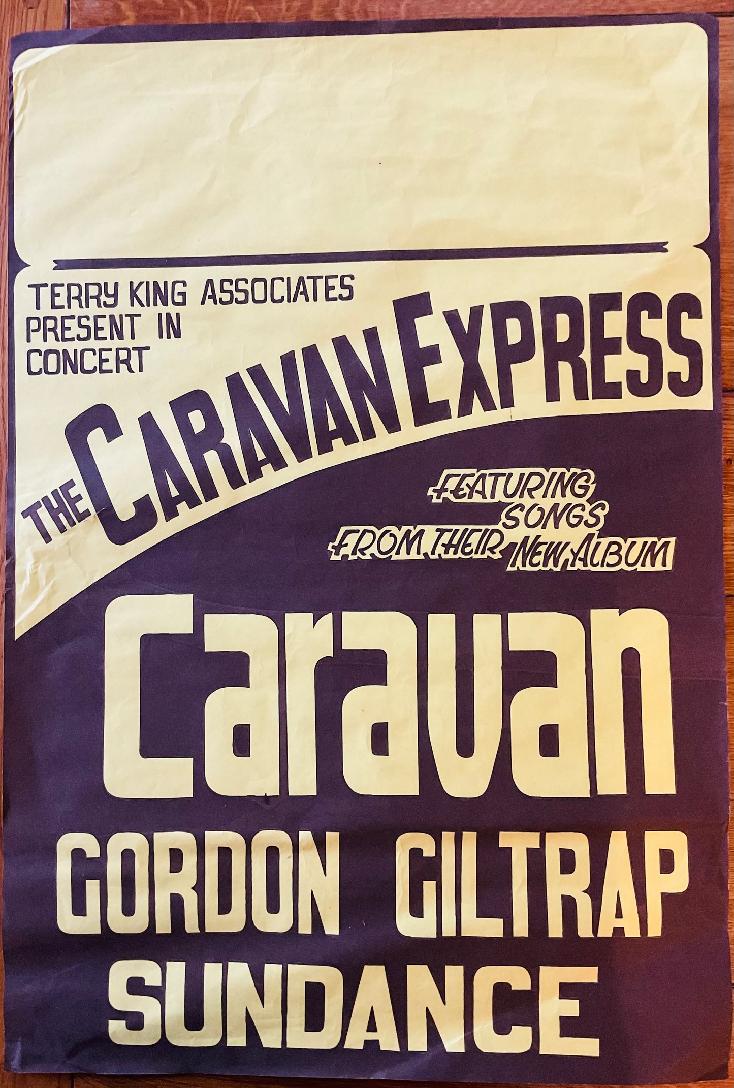 Caravan Gordon Giltrap Sundance Original Concert Tour Poster Caravan Express Tour 1973