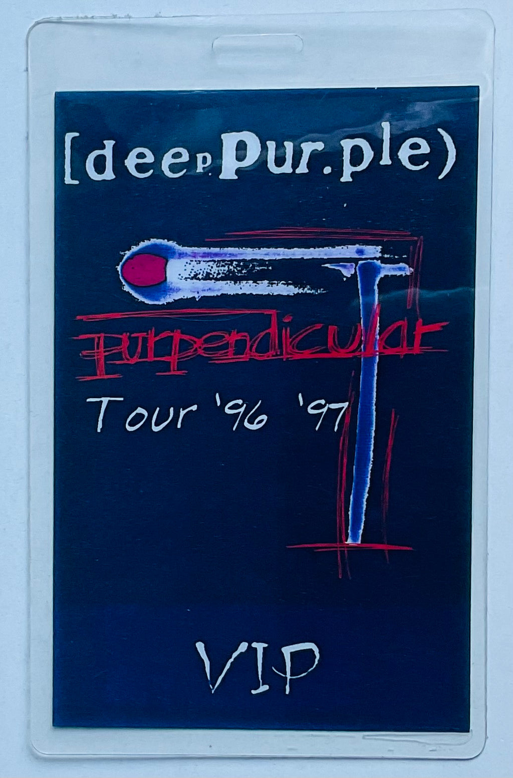 Deep Purple Original Unused Concert Backstage Pass Ticket Purpendicular Tour 1996/97