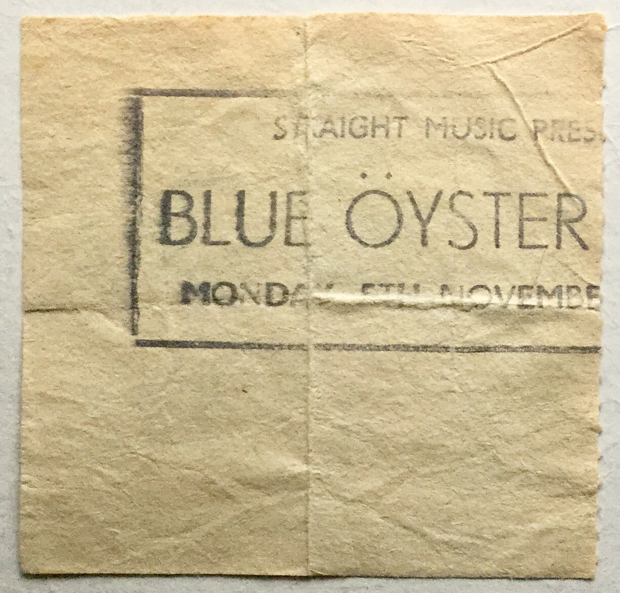 Blue Oyster Cult Magnum Original Used Concert Ticket Hammersmith Odeon London 5th Nov 1979