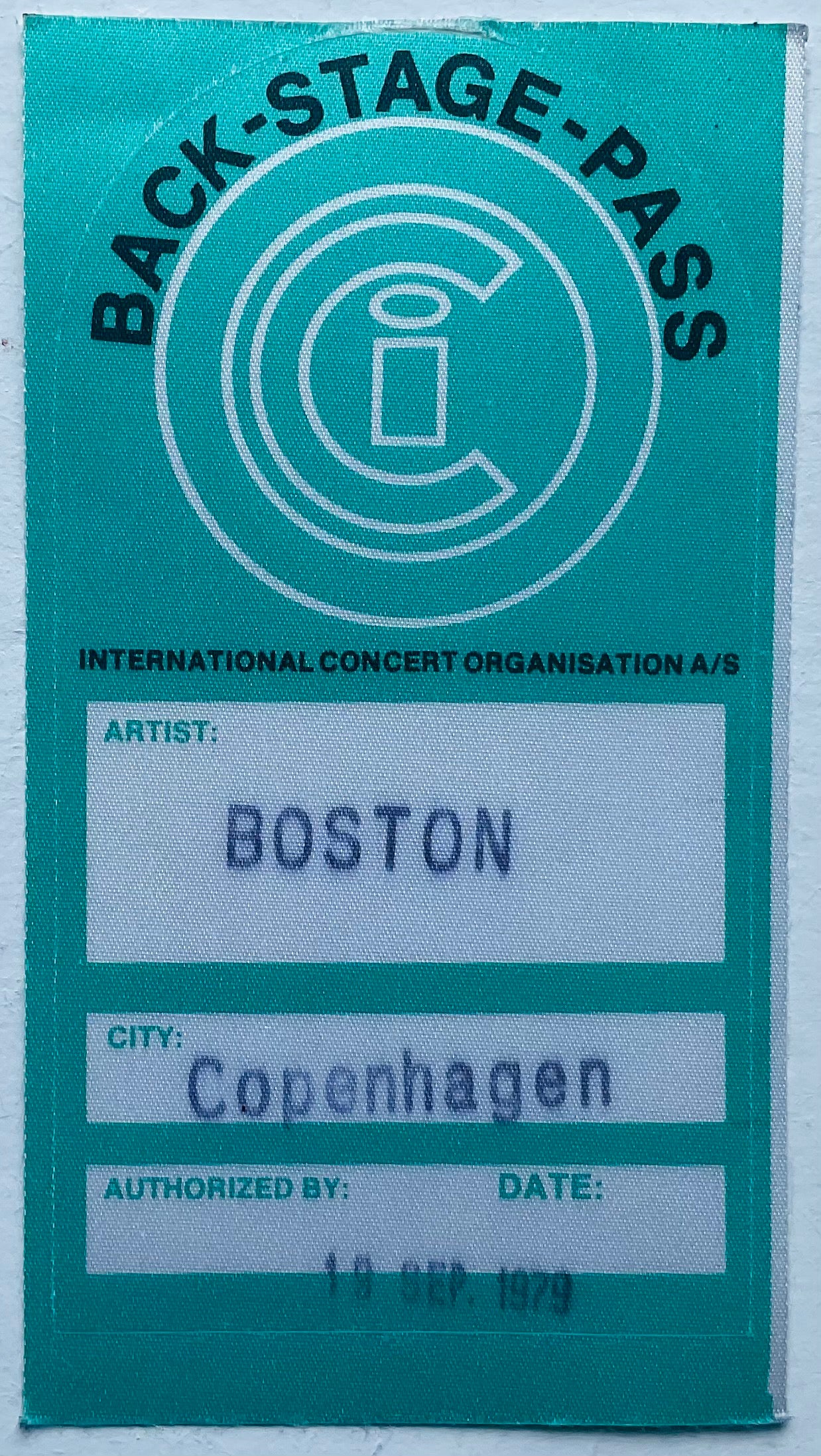 Boston Original Unused Concert Backstage Pass Ticket Falconer Salen Copenhagen 19th Sept 1979
