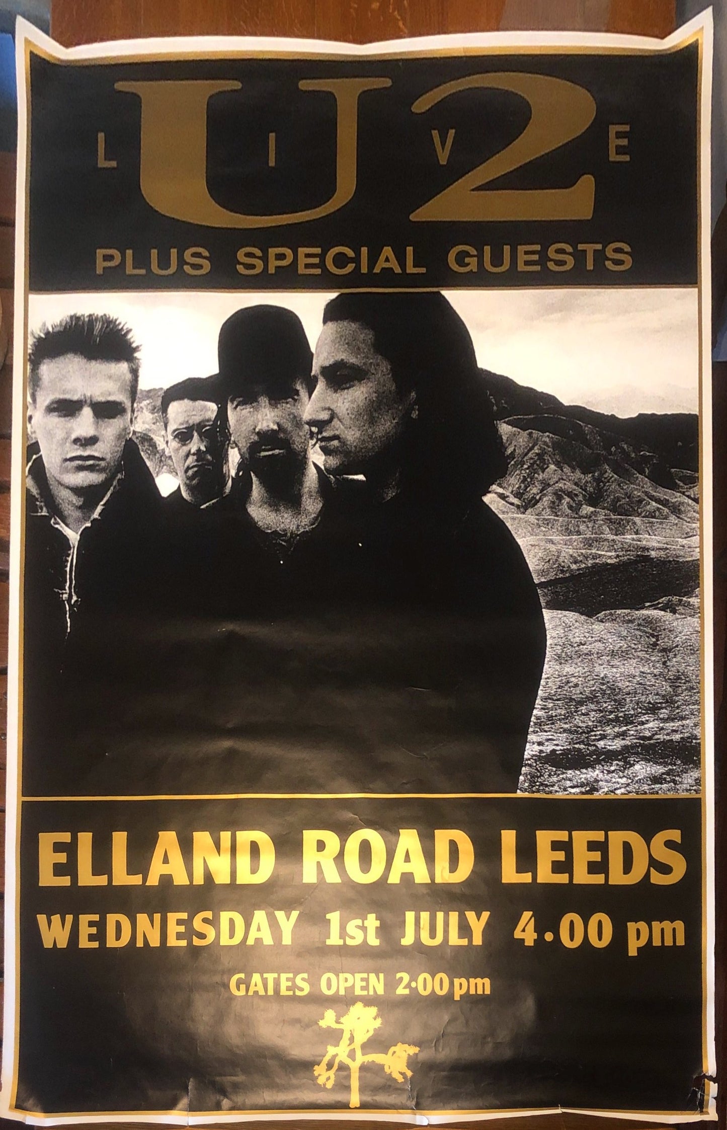 U2 Original Promo Concert Tour Gig Poster Elland Road Leeds 1st Jul 1987