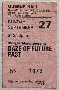 Killing Joke Japan Original Used Concert Ticket Odeon Queens Hall Leeds 27th Sep 1981