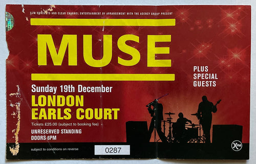 Muse Original Used Concert Ticket Earls Court London 19th Dec 2004