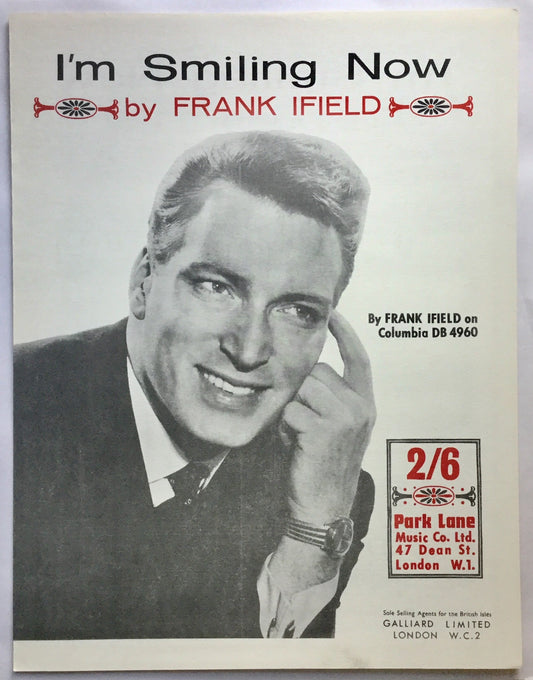 Frank Ifield I’m Smiling Now Original Mint NOS Sheet Music 1962