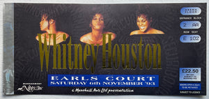Whitney Houston Original Used Concert Ticket Earls Court London 6th Nov 1993