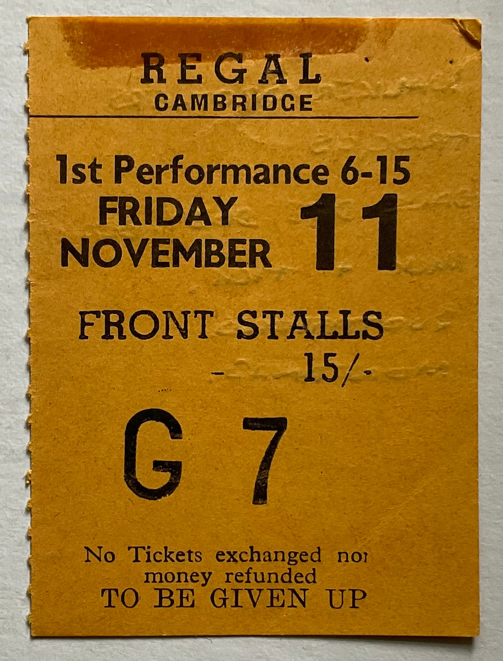 Walker Brothers, Troggs, Dave Dee Dozy Beaky Mick & Titch Concert Ticket Regal Cinema Cambridge 11th Nov 1966