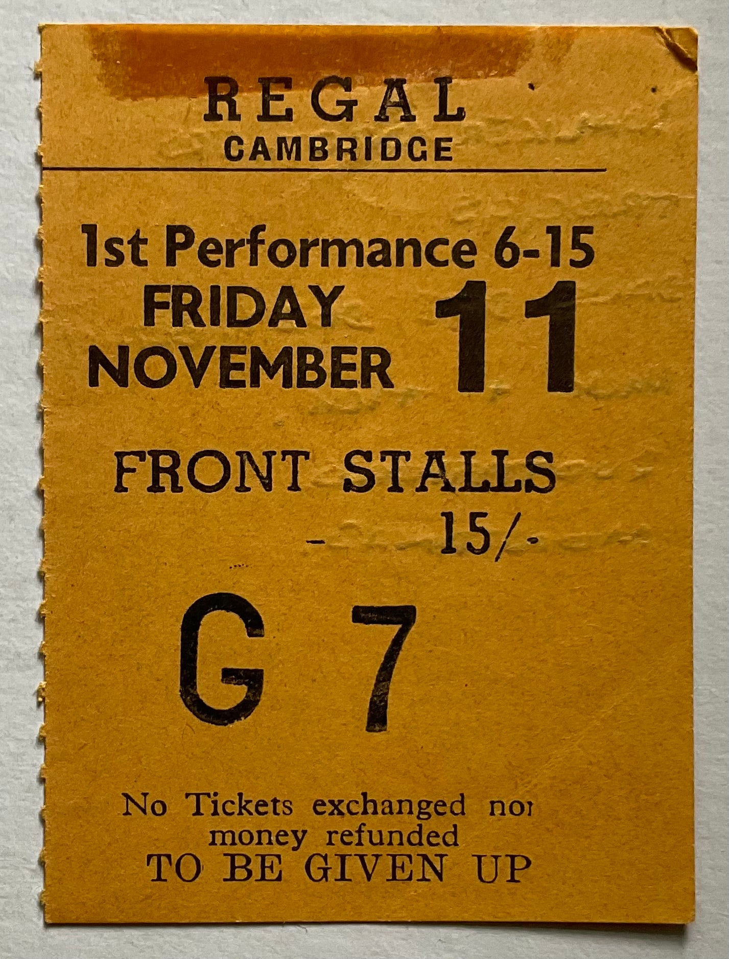 Walker Brothers, Troggs, Dave Dee Dozy Beaky Mick & Titch Concert Ticket Regal Cinema Cambridge 11th Nov 1966