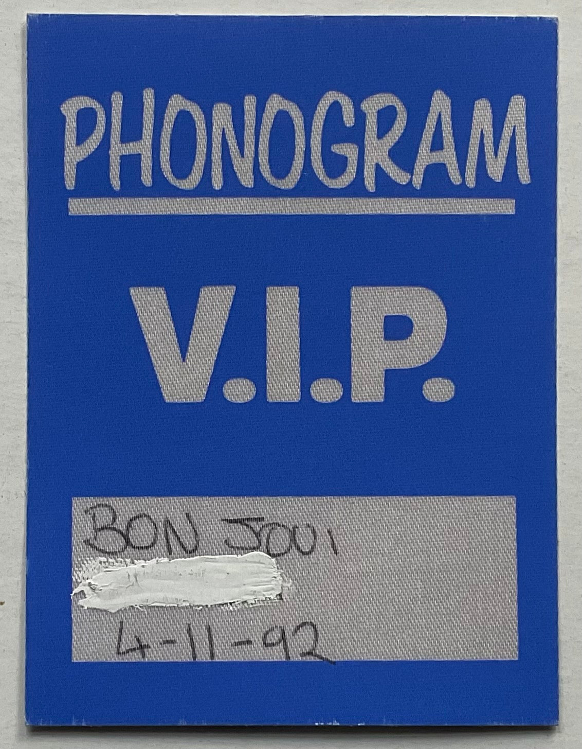Bon Jovi Original Unused Backstage Pass Ticket Astoria London 4th Nov 1992