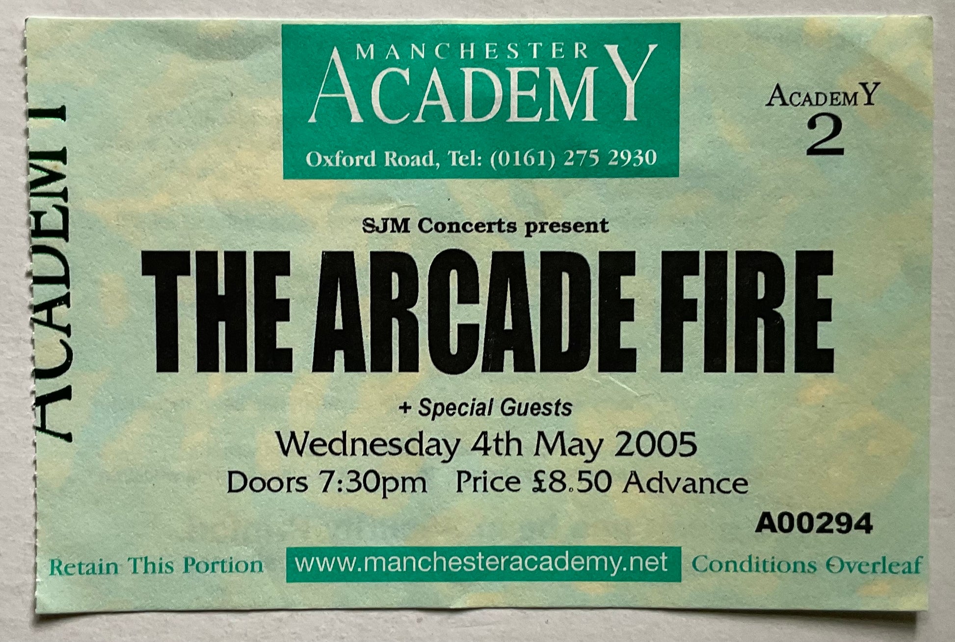 Arcade Fire Original Used Concert Ticket Manchester Academy 4th May 2005