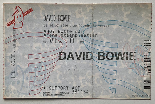 David Bowie Original Used Concert Ticket Ahoy Arena Rotterdam 16th Jul 1996
