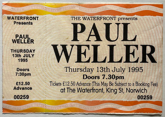 Paul Weller Original Unused Concert Ticket Waterfront Norwich 13th July 1995