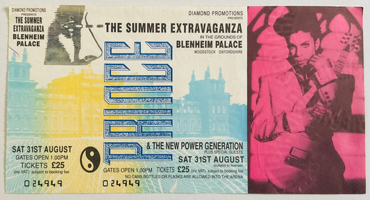 Prince Original Unused Concert Ticket Blenheim Palace Woodstock 31st Aug 1991