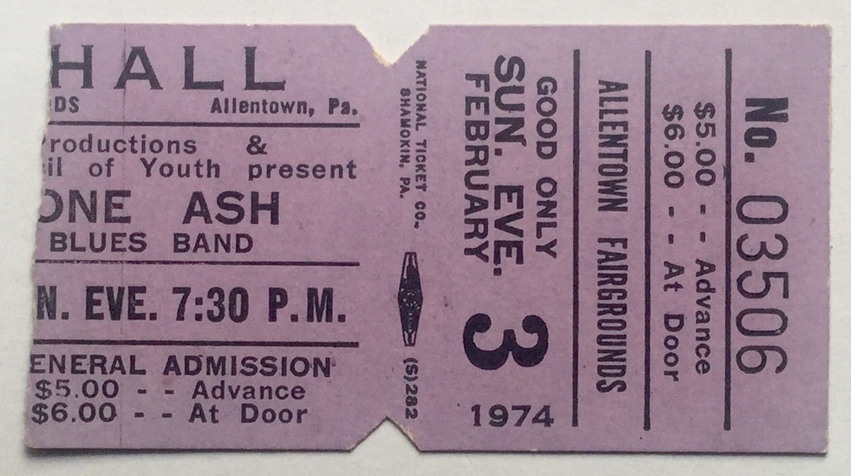 Wishbone Ash Original Used Concert Ticket Ag Hall Allentown 3rd Feb 1974