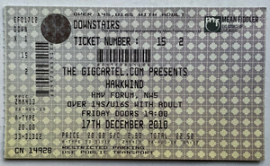 Hawkwind Original Unused Concert Ticket HMV Forum London 17th Dec 2010