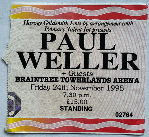 Paul Weller Original Used Concert Ticket Towerlands Arena Braintree 24th Nov 1995