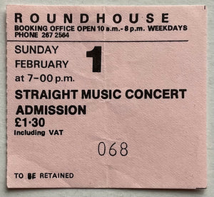 A Band Called O Original Used Concert Ticket Roundhouse London 1st Feb 1975