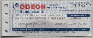Aztec Camera Original Used Concert Ticket Hammersmith Odeon London 17th Jul 1990