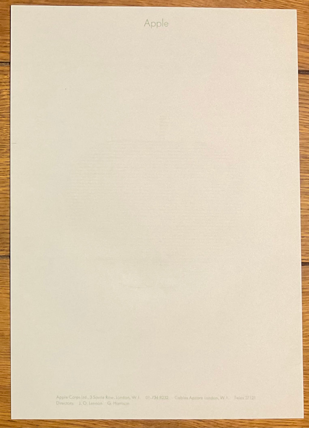 Beatles Orignal Apple UK Notepaper