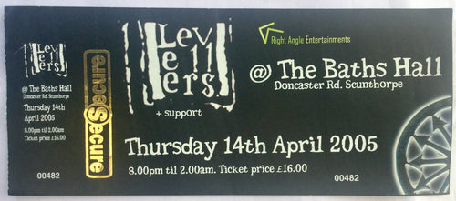 Levellers Original Used Concert Ticket The Baths Hall Scunthorpe 14th April 2005