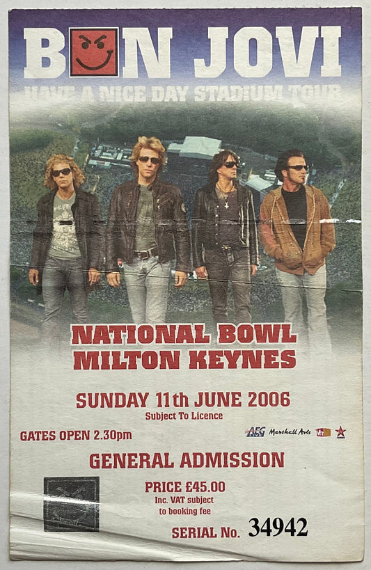 Bon Jovi Original Used Concert Ticket National Bowl Milton Keynes 11th June 2006