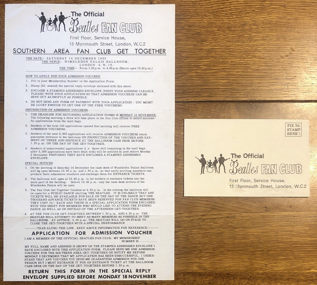 Beatles Original Concert Handbill Flyer Wimbledon Palace London 14th Dec 1963