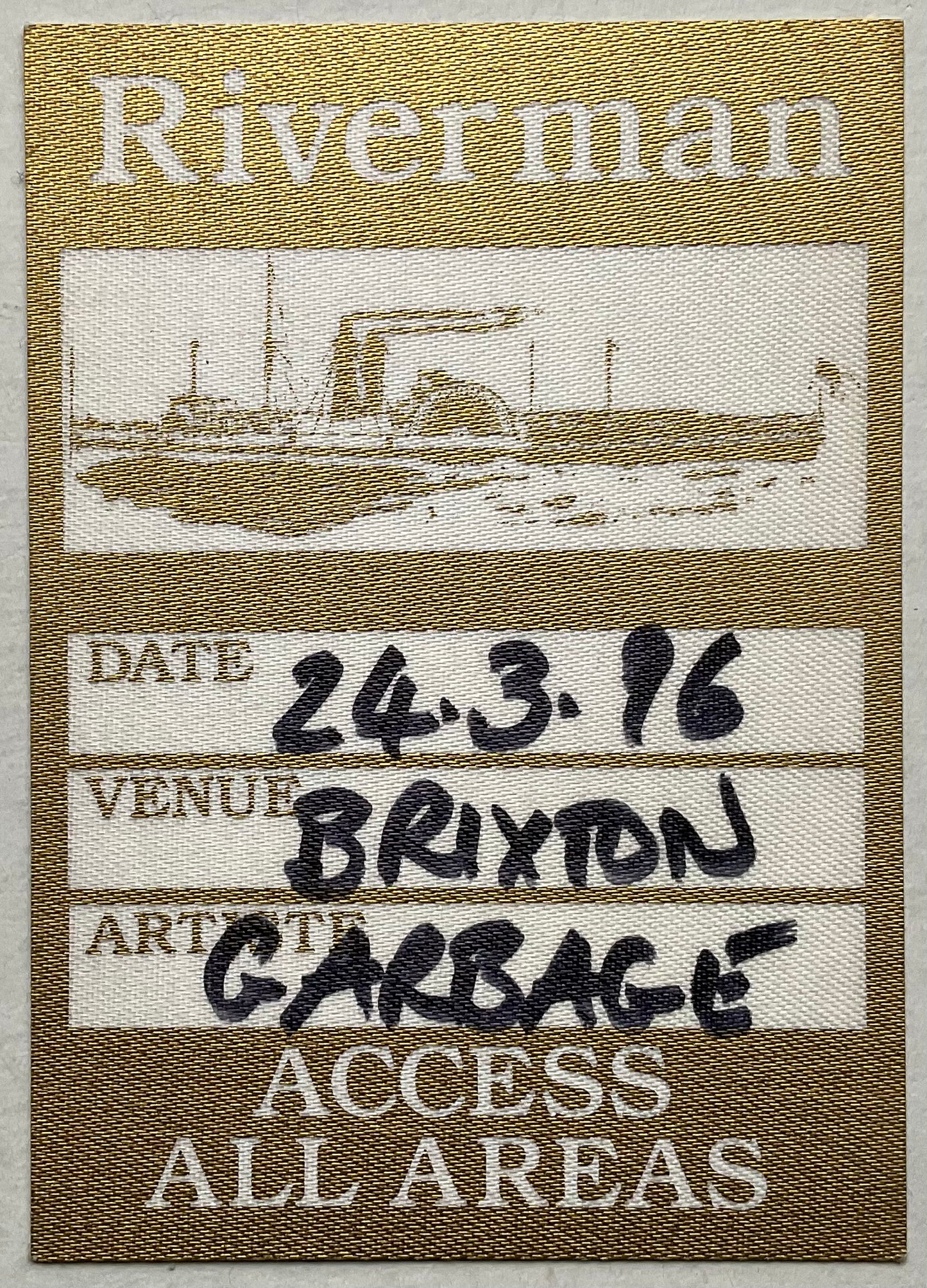 Garbage Original Unused Gold Concert Backstage Pass Ticket Brixton Academy London 24th Mar 1996