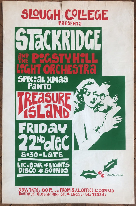 Stackridge Original Concert Tour Gig Poster Slough College 22nd Dec 1972