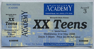 XX Teens Original Unused Concert Ticket Manchester Academy 21st May 2008