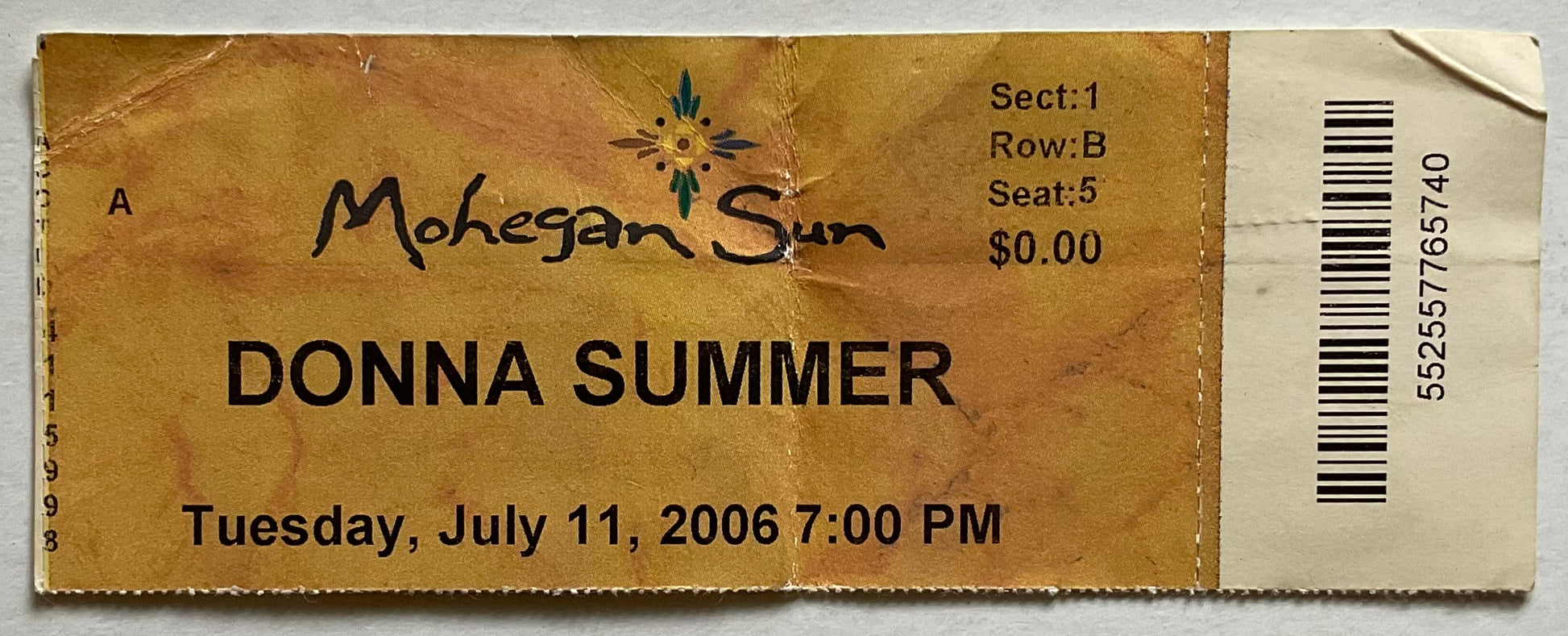 Donna Summer Original Used Concert Mohegan Sun Arena Uncasville 11th Jul 2006