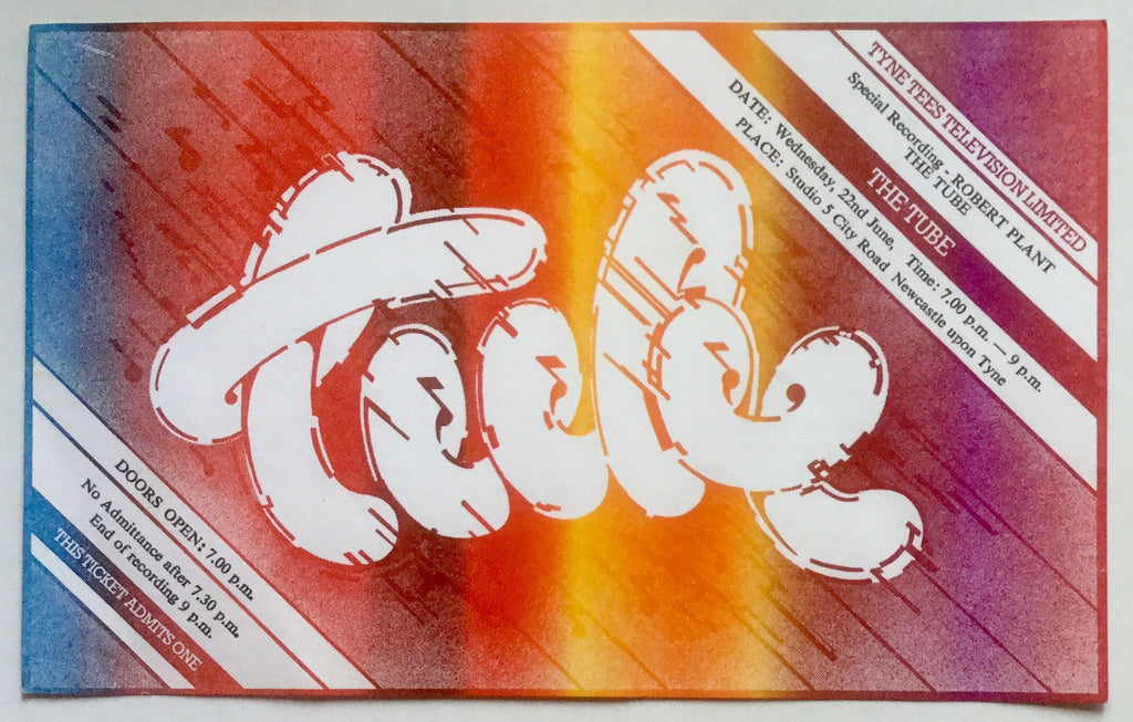 Led Zeppelin Robert Plant Original Concert Ticket Tyne Tees TV Newcastle 22nd June 1983