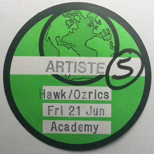 Hawkwind Green Unused Concert Backstage Pass Ticket Brixton Academy London 21st Jun 1996