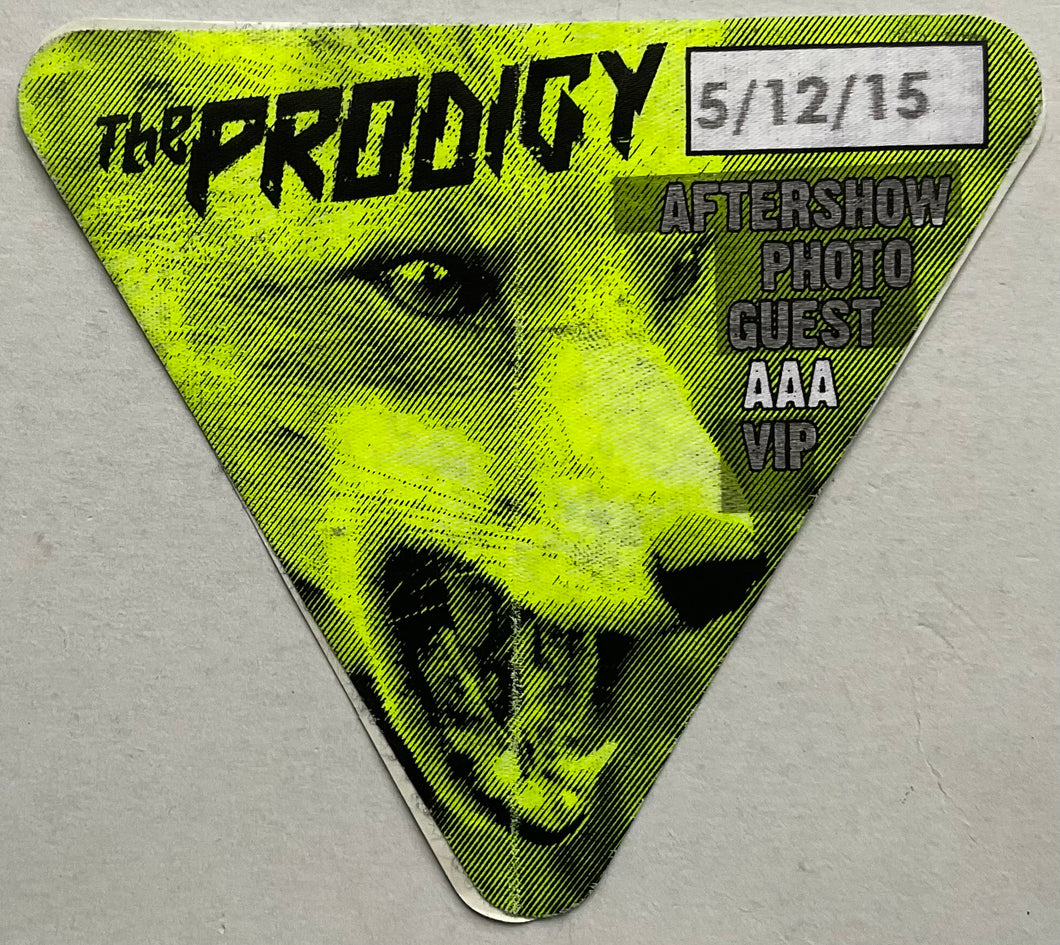 Prodigy Original Unused Concert Backstage Pass Ticket SSE Wembley Arena London 5th Dec 2015