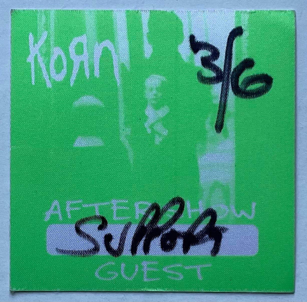 Korn Original Unused Green Concert Backstage Pass Ticket Brixton Academy London 3rd Jun 1997