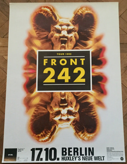 Front 242 Original Concert Tour Gig Poster Huxley’s Neue Welt 17th Oct 1993