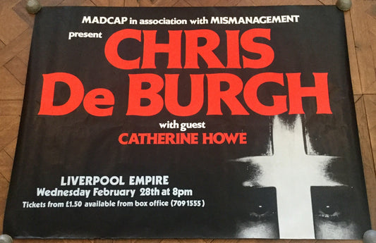 Chris De Burgh Original Concert Tour Gig Poster Empire Theatre Liverpool 28th Feb 1979