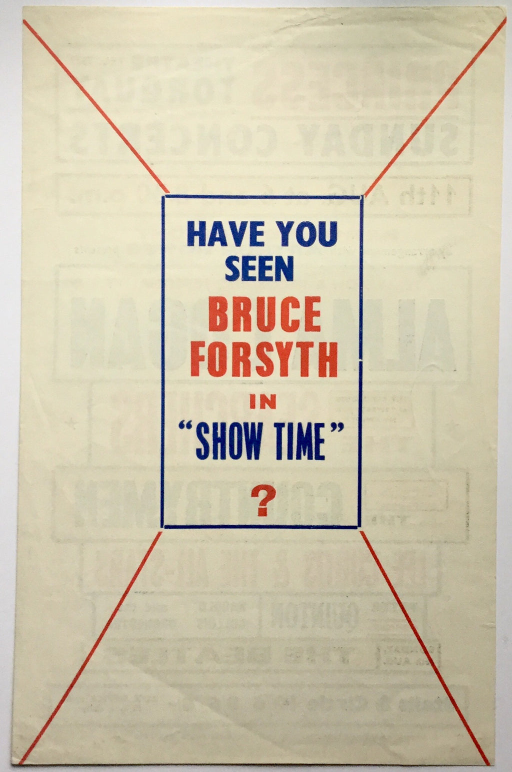 Beatles Original Concert Handbill Flyer Princess Theatre Torquay 18th Aug 1963