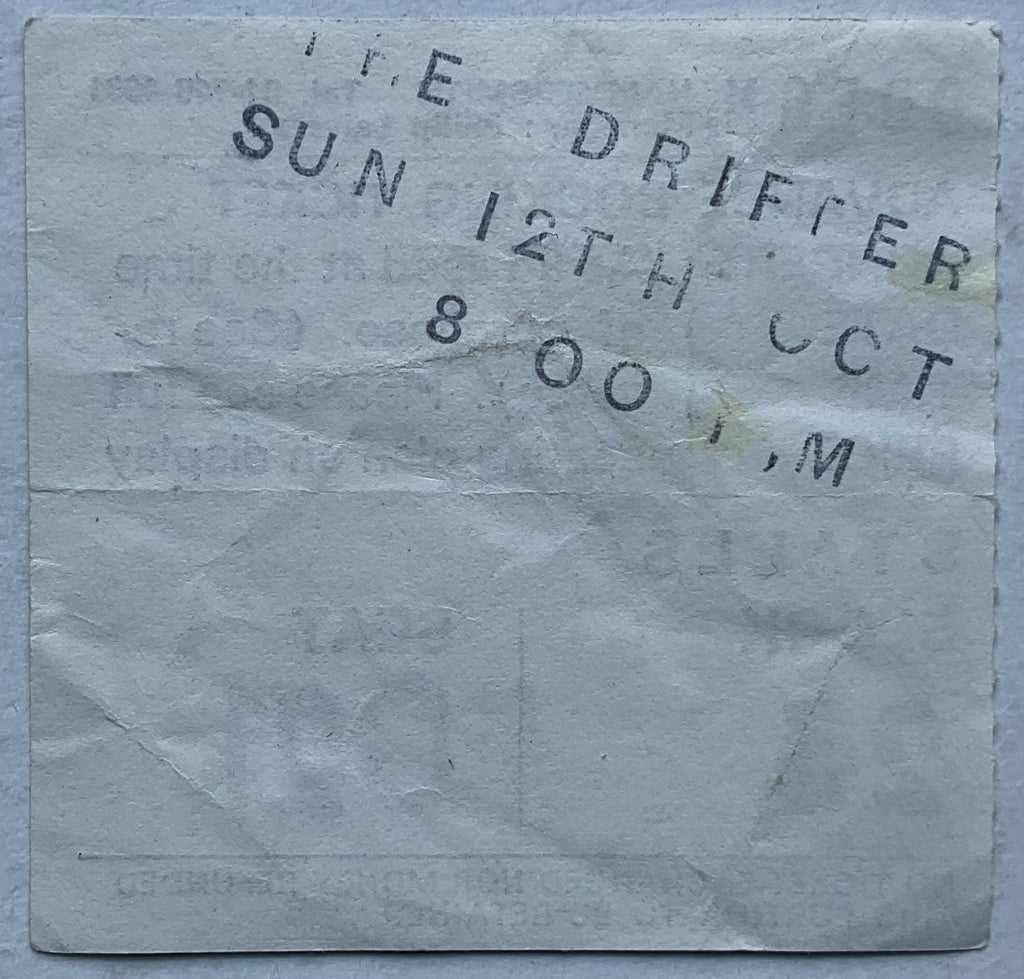 Drifters Original Used Concert Ticket Hammersmith Odeon London 12th Oct 1975