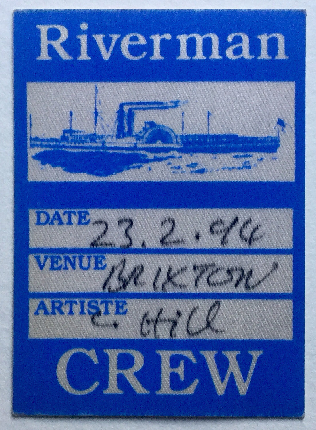 Cypress Hill Original Unused Blue Concert Backstage Pass Ticket Brixton Academy London 23rd Feb 1994