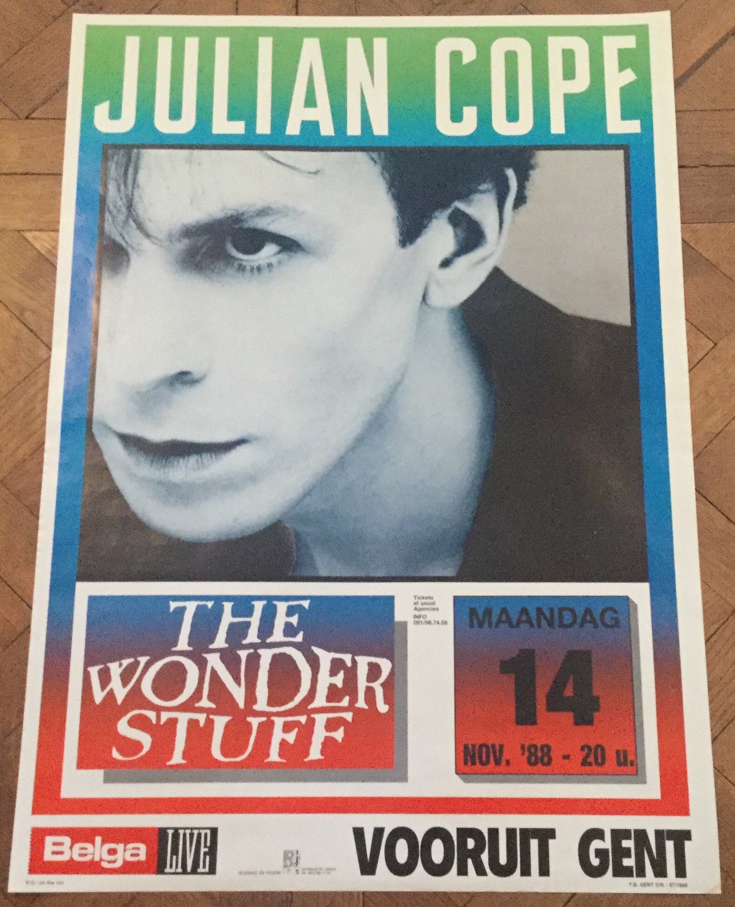 Julian Cope The Wonder Stuff Original Concert Tour Gig Vooruit Gent 1988