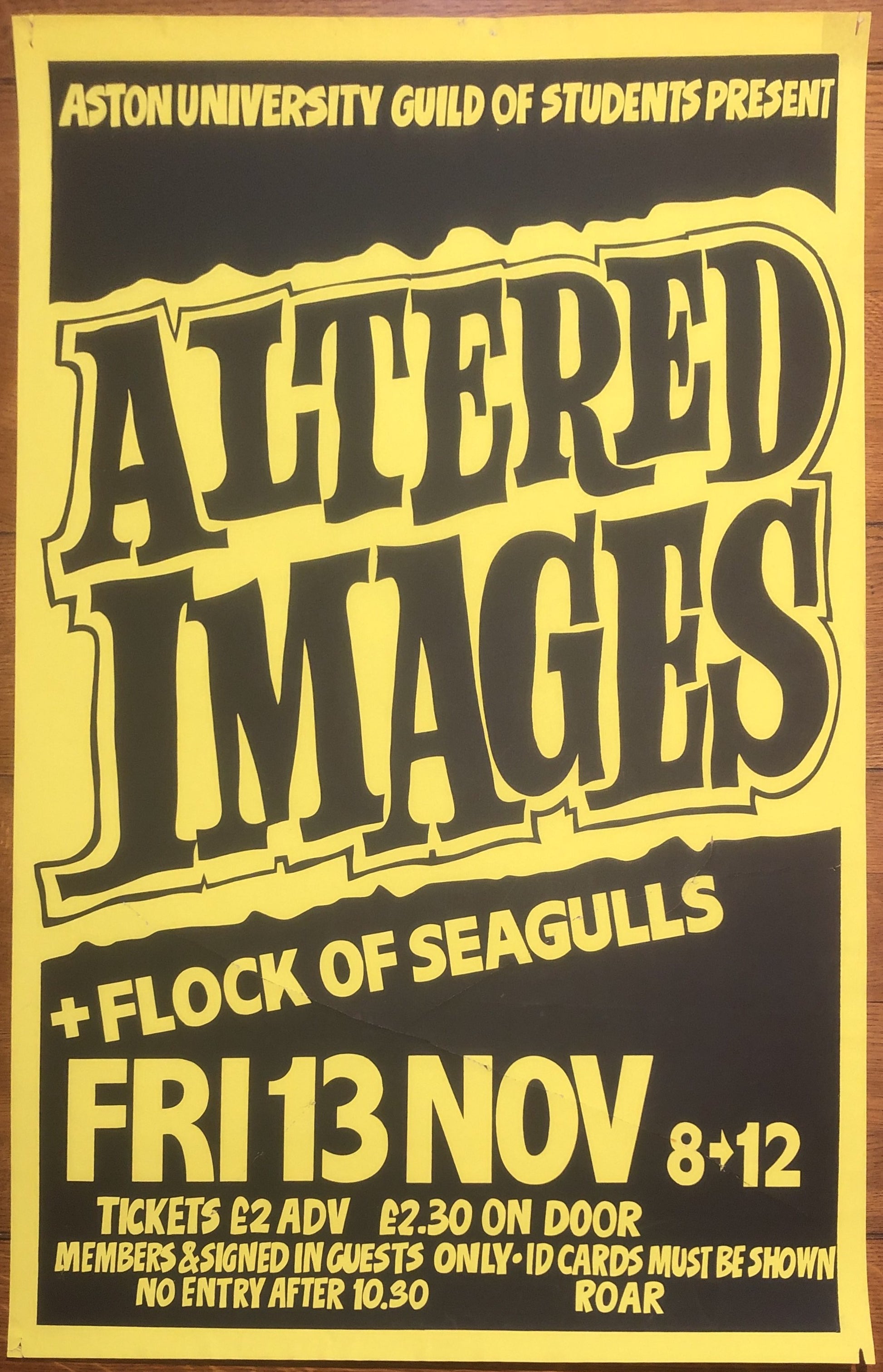 Altered Images Flock of Seagulls Original Concert Gig Poster 13th Nov 1981