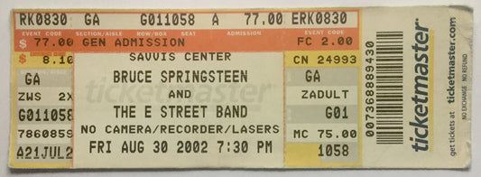 Bruce Springsteen Original Unused Concert Ticket Savvis Center St. Louis 30th Aug 2002