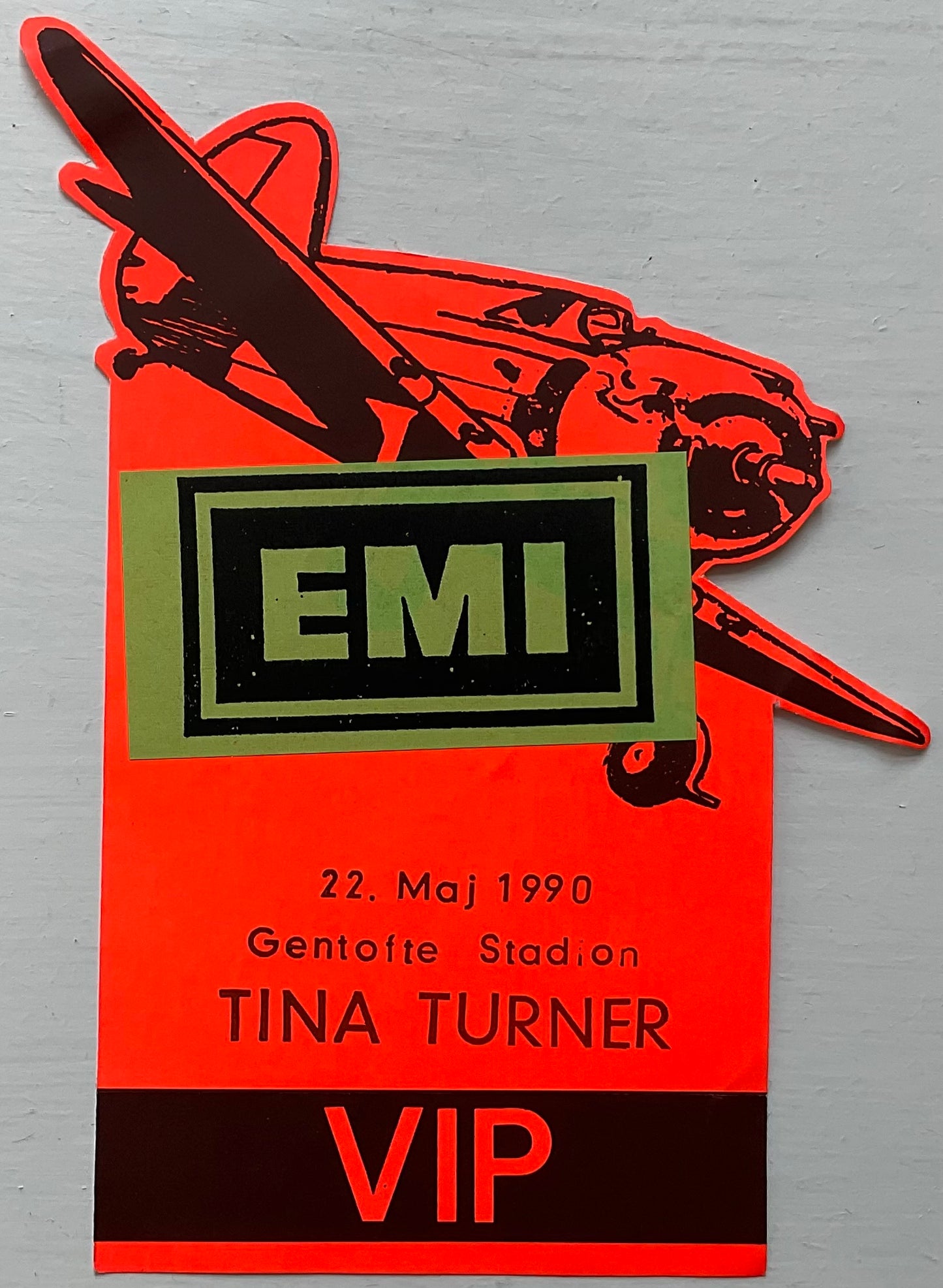 Tina Turner Original Concert Backstage VIP Pass Ticket Gentofte Stadion 22nd May 1990