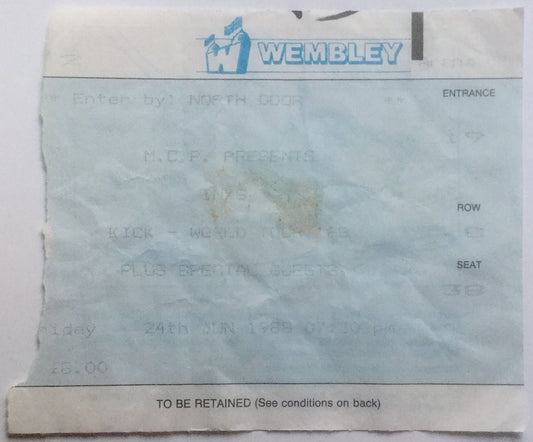 INXS Original Used Concert Ticket Wembley Arena London 24th June 1988