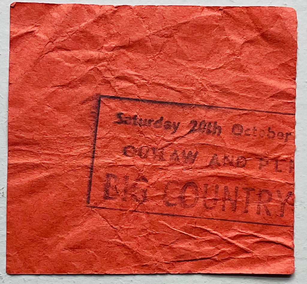 Big Country Original Concert Ticket Hammersmith Odeon London 20th Oct 1984