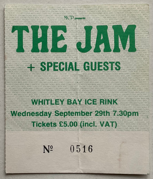 Jam Original Used Concert Ticket Whitley Bay Ice Rink 29th Sept 1982