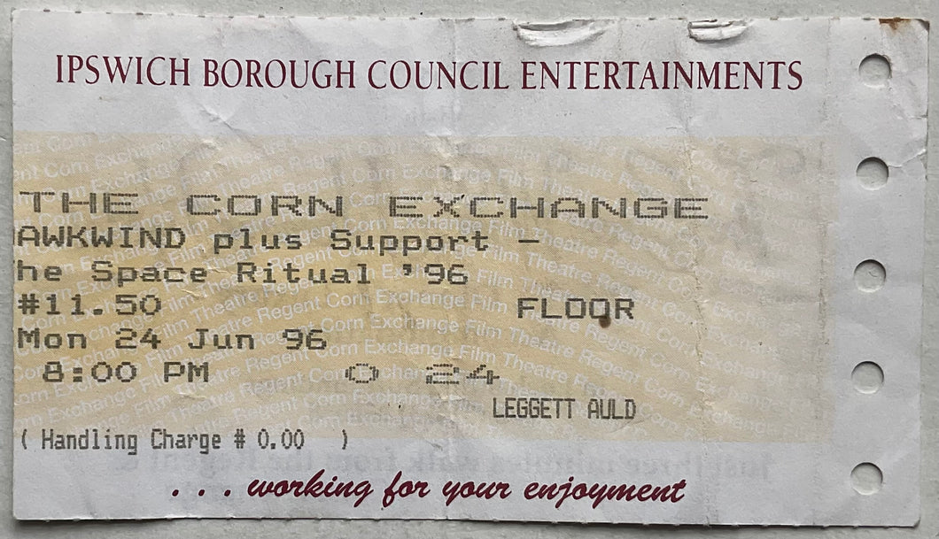 Hawkwind Original Used Concert Ticket Corn Exchange Ipswich 24th Jun 1996