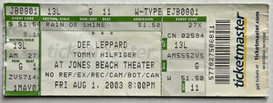 Def Leppard Original Unused Concert Ticket Jones Beach Theater 1st Aug 2003